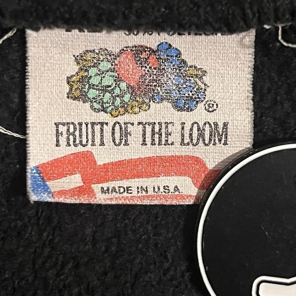 Vintage Fruit Of The Loom Gold Cup Black Graphic Fleece Shorts